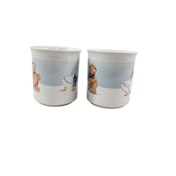 House of Lloyd Goose Bearies Teddy Bear & Goose  in the Snow Ceramic Cup Mugs - Picture 3 of 15